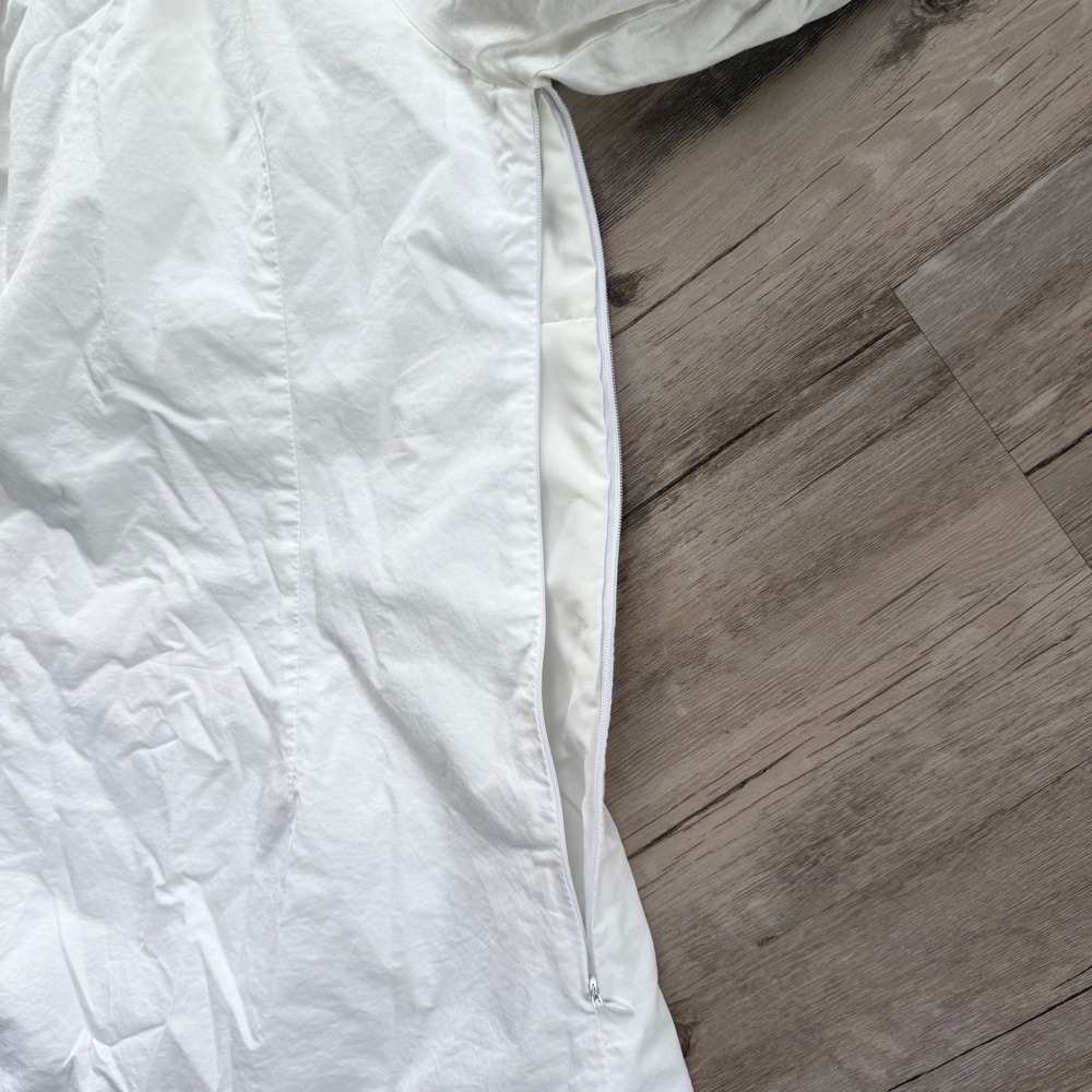 AQUA White Puff Sleeve Empire Waist Square Neck Mini Dress Size Medium Excellent - Picture 7 of 8